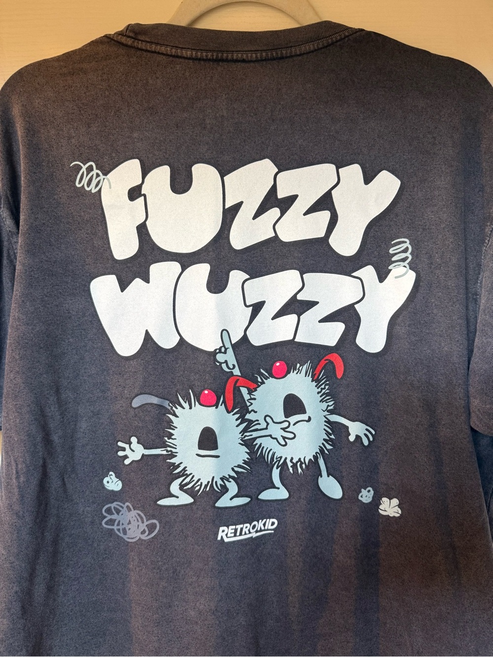 RetroKid Big Comfy Couch "Fuzzy Wuzzy" Black Graphic Tee